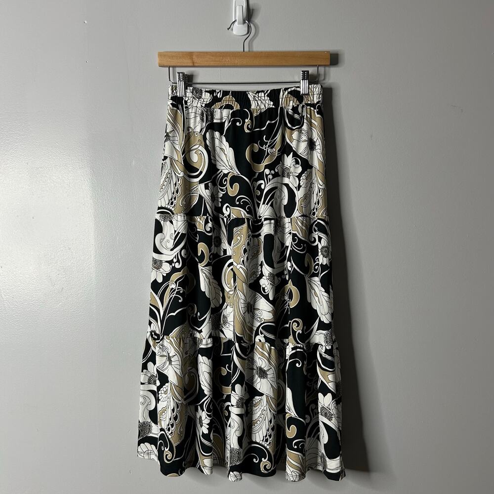 Modern Attraction Womens‎ Y2K Fairy Midi Skirt Paisley Small Stretch Boho Tiered